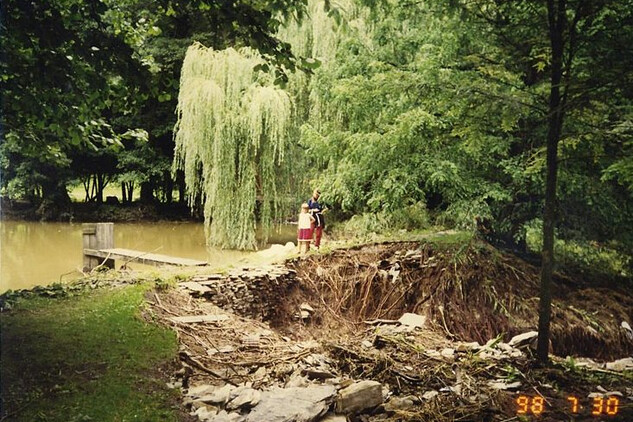 Povodeň v opočenském zámecké parku 23. 7. 1998